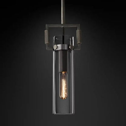 Close-up of exposed Edison filament on Machinist glass pendant | Casa Norex