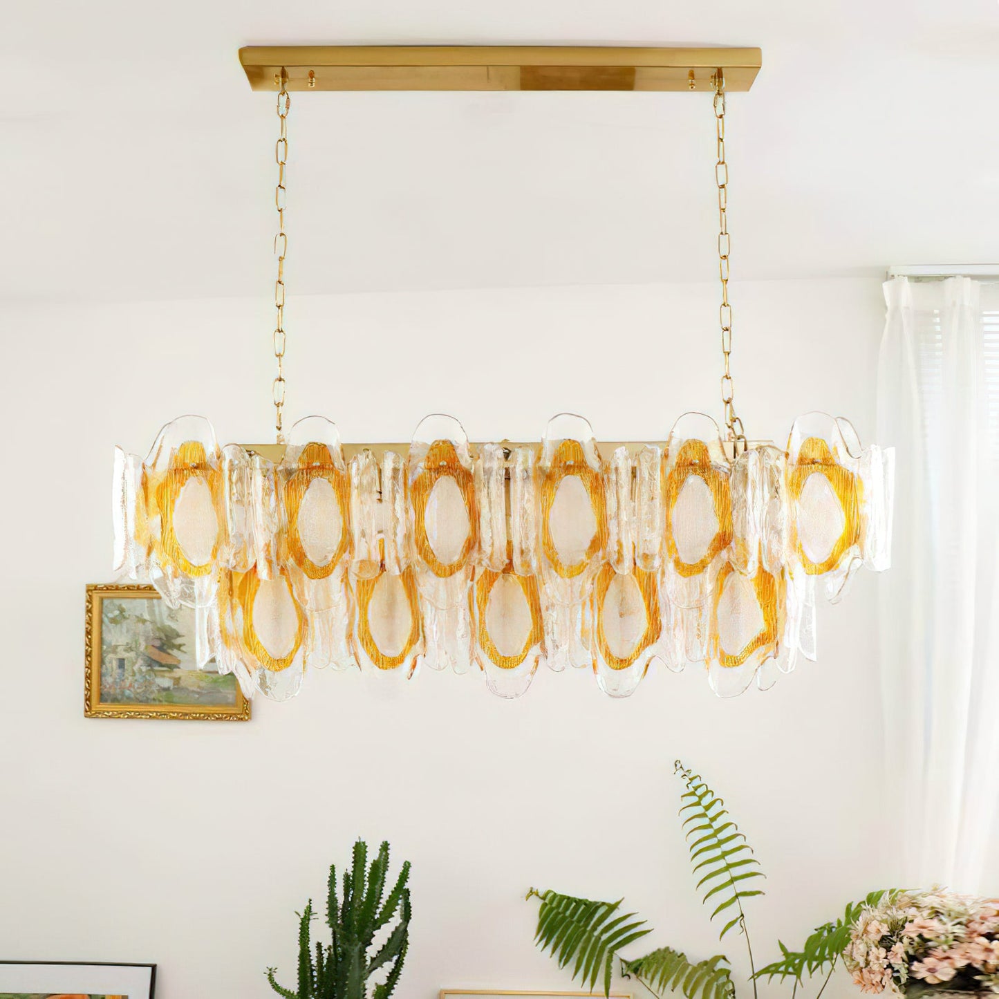 Marrina Long Glass Chandelier