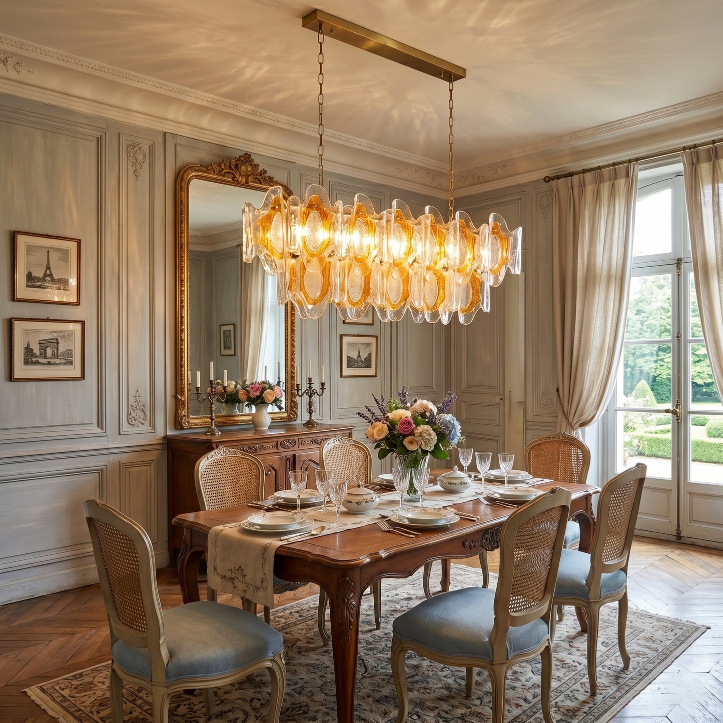 Marrina Long Glass Chandelier