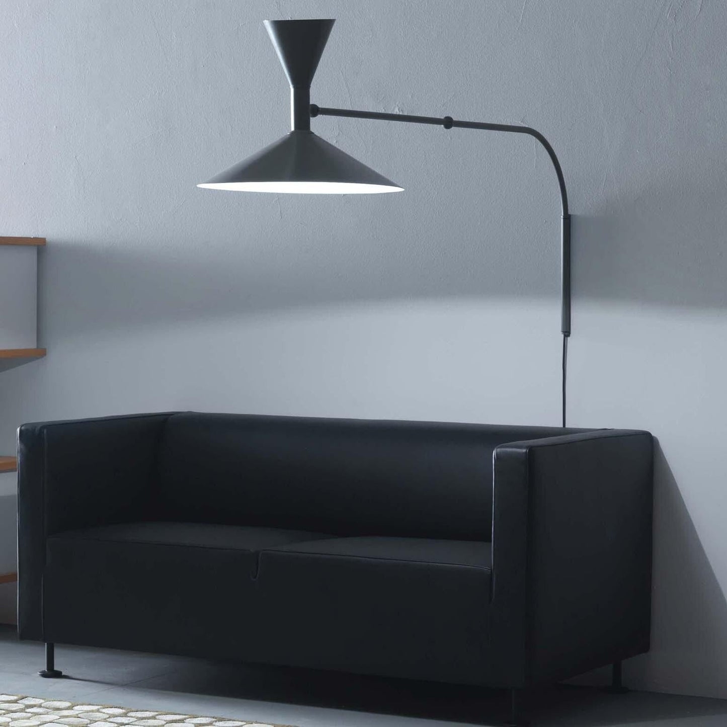 Marseille wall lamp grey finish side angle - Casa Norex