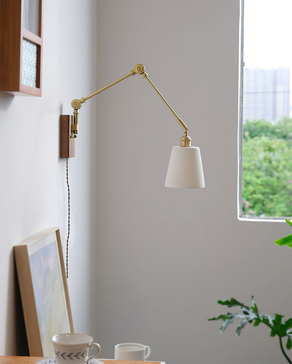 Murale Swing Arm Plug In Wall Lamp
