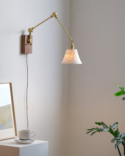Murale wall lamp natural wood joinery detail - Casa Norex