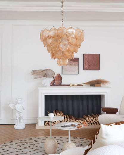 Murano Caramel Disc Chandelier
