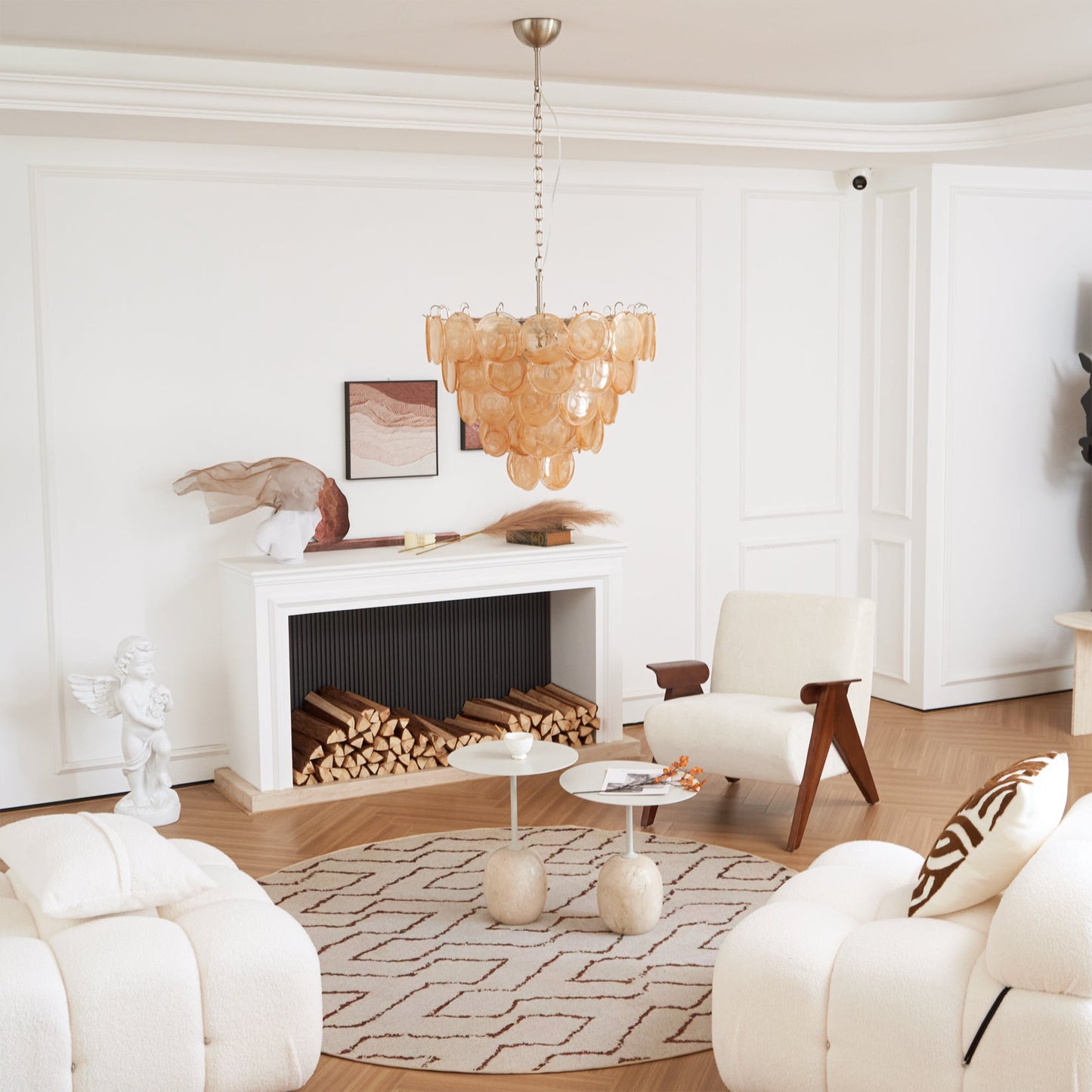 Murano Caramel Disc Chandelier