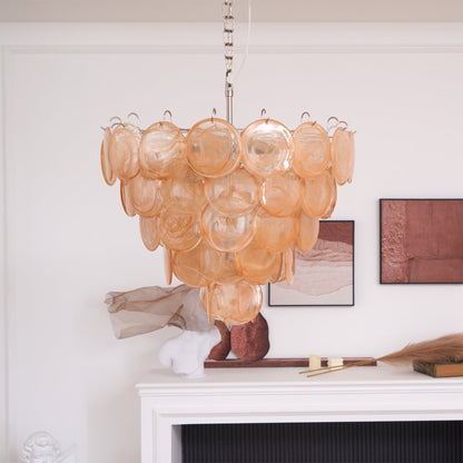 Murano Caramel Disc Chandelier