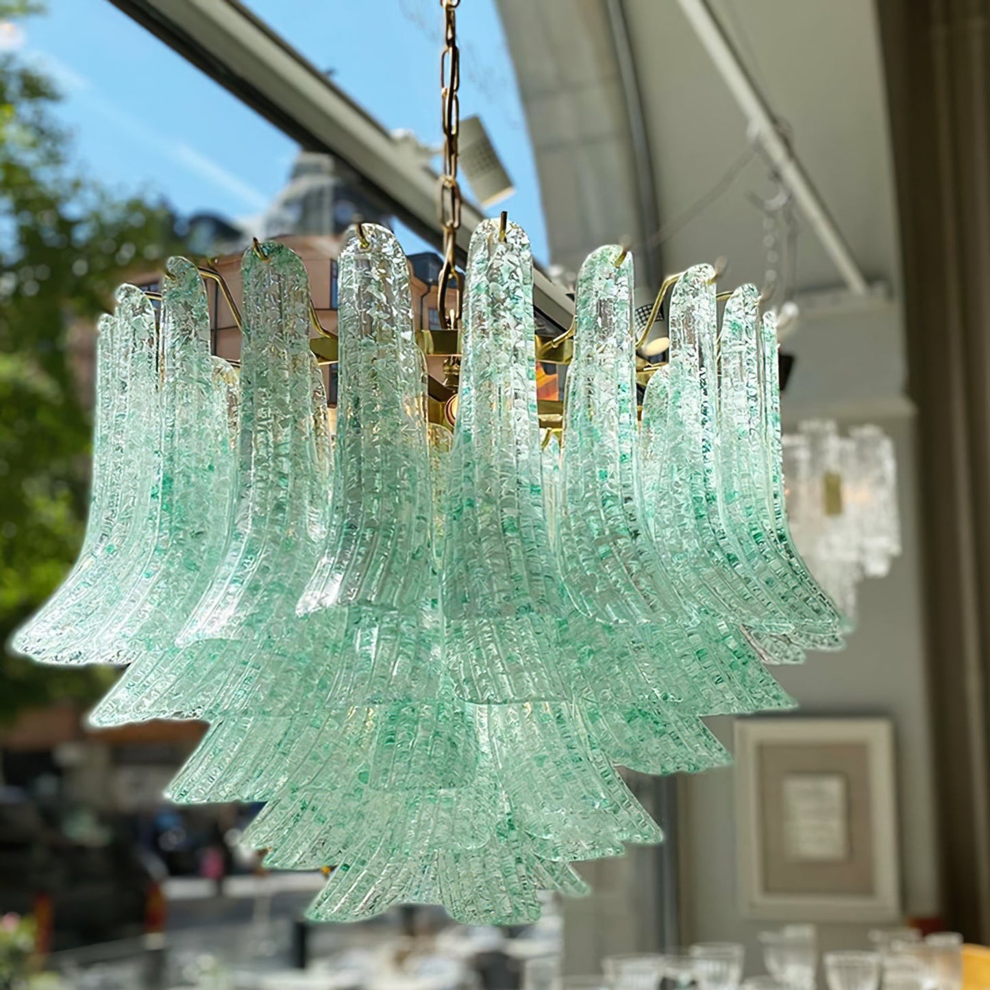 Murano Green Chandelier