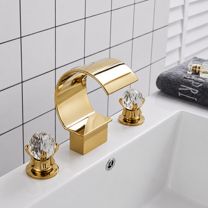 Crystalline Tub Faucet installed — Brushed Nickel finish angle view | Casa Norex