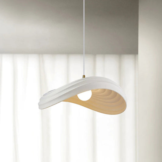 Unique pendant light — organic resin-curved glass shade with layered silhouette | Casa Norex