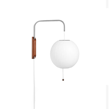 Polymer pear shade close-up - Nelson plug-in wall sconce by Casa Norex