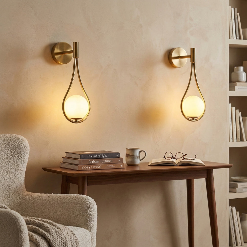 Frosted glass globe detail - Nordic sconce by Casa Norex
