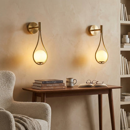 Frosted glass globe detail - Nordic sconce by Casa Norex