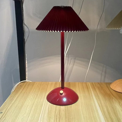 Table Lamp top-down view — pleated fabric shade on iron base | Casa Norex