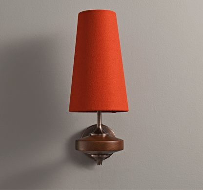 Close-up of tapered fabric shade on wall sconce | Casa Norex