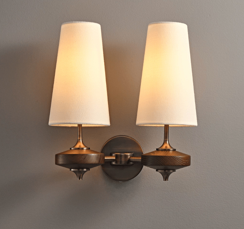 Orlan wall sconce 2-lights version — white shade | Casa Norex