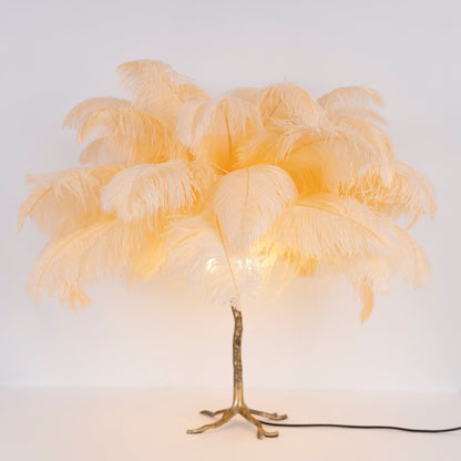 Ostrich Feather Table Lamp
