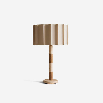 Pleated Grove table lamp in bedroom - layered shadow texture - Casa Norex