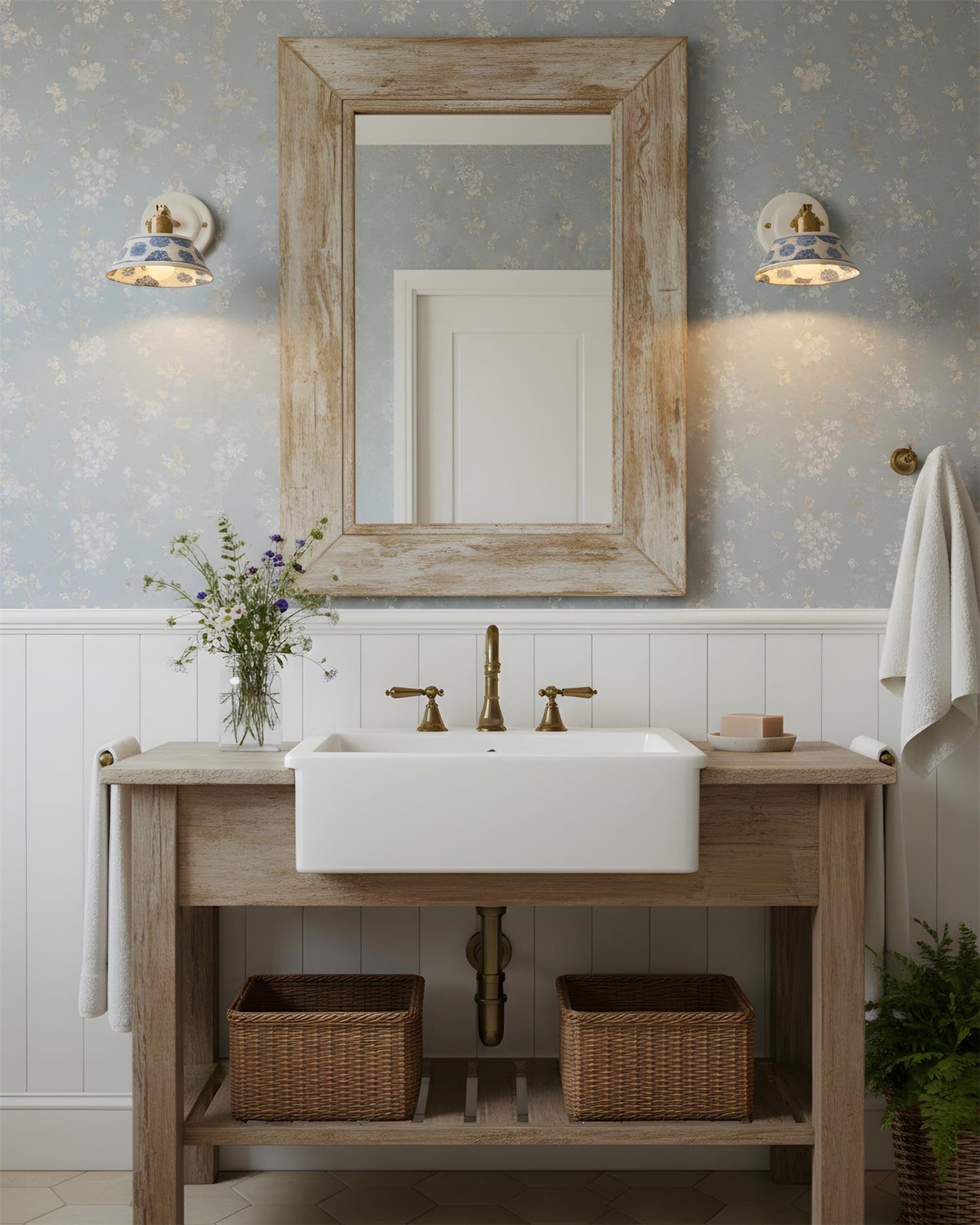 Porcelain Indigo Wall Lamp