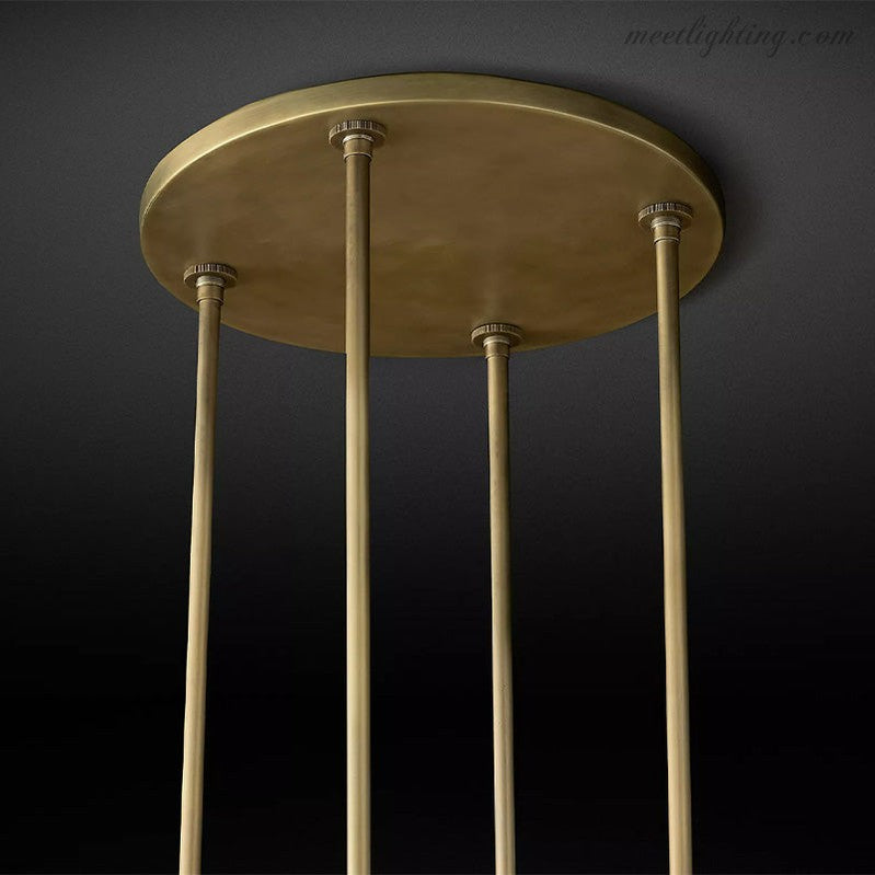 Ravelle Art Blown Glass Round Chandelier 36" Over Dining Table