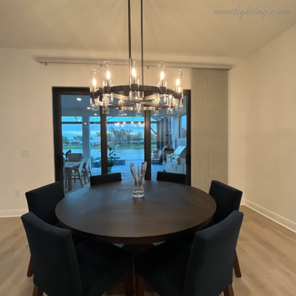 Ravelle Art Blown Glass Round Chandelier 36" Over Dining Table