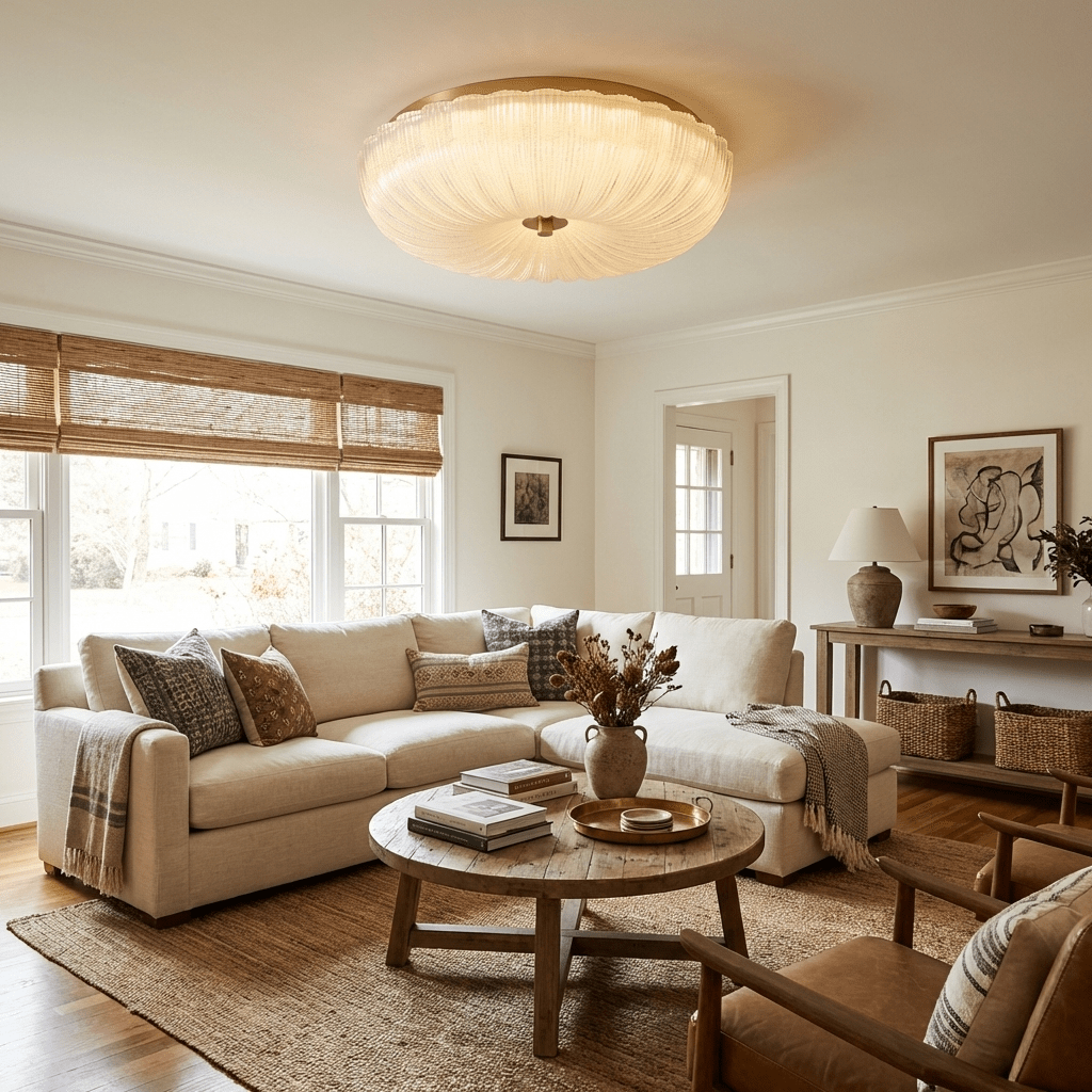 Frosted glass ceiling light detail — Casa Norex