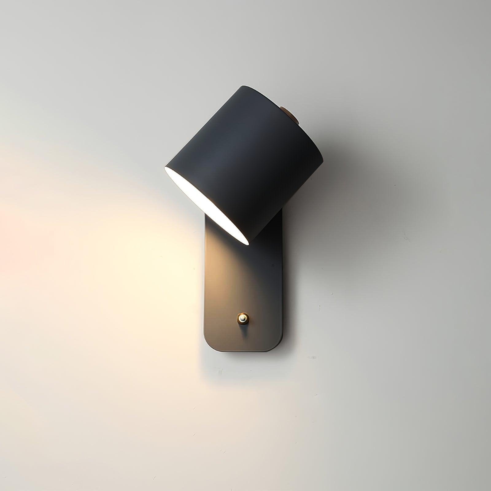 Rotatable cylinder wall lamp — black finish | Casa Norex