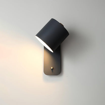 Rotatable cylinder wall lamp — black finish | Casa Norex