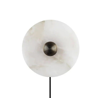 Round alabaster wall lamp lit stone translucency - Casa Norex