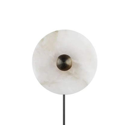Round alabaster lamp large size gold hardware variant - Casa Norex