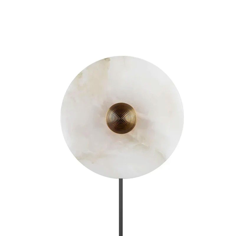 Alabaster stone veining close-up - Round plug-in wall sconce by Casa Norex