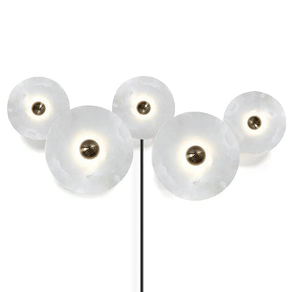 Alabaster combination lamp bronze brass fittings detail - Casa Norex