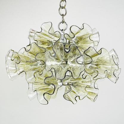 Ruffled Petal Glass Chandelier
