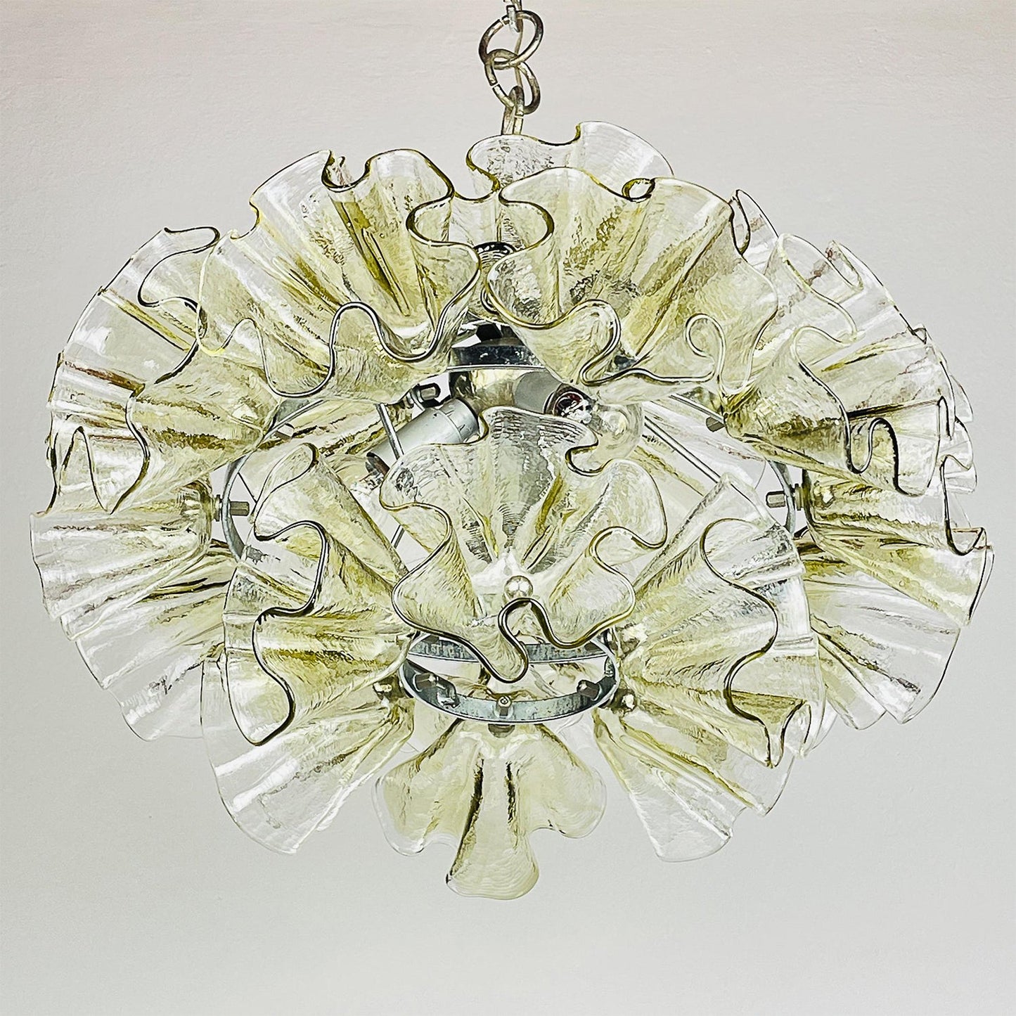 Ruffled Petal Glass Chandelier