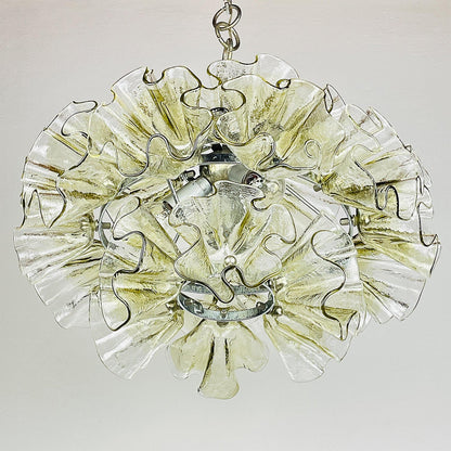 Ruffled Petal Glass Chandelier