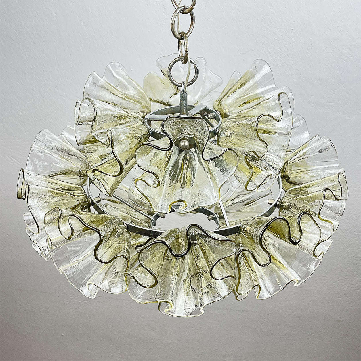 Ruffled Petal Glass Chandelier