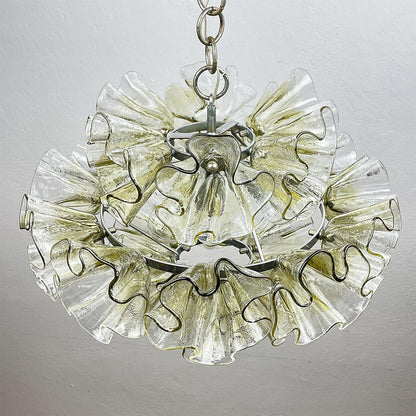 Ruffled Petal Glass Chandelier