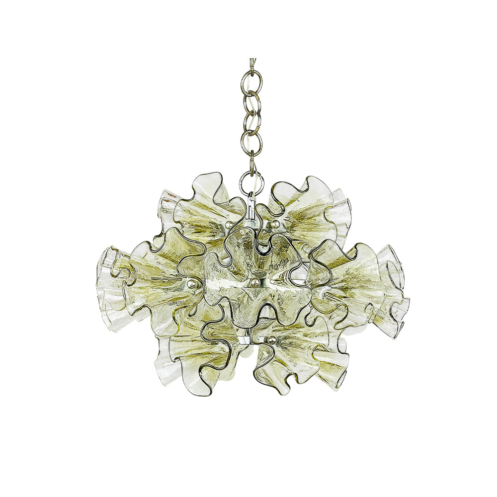 Ruffled Petal Glass Chandelier