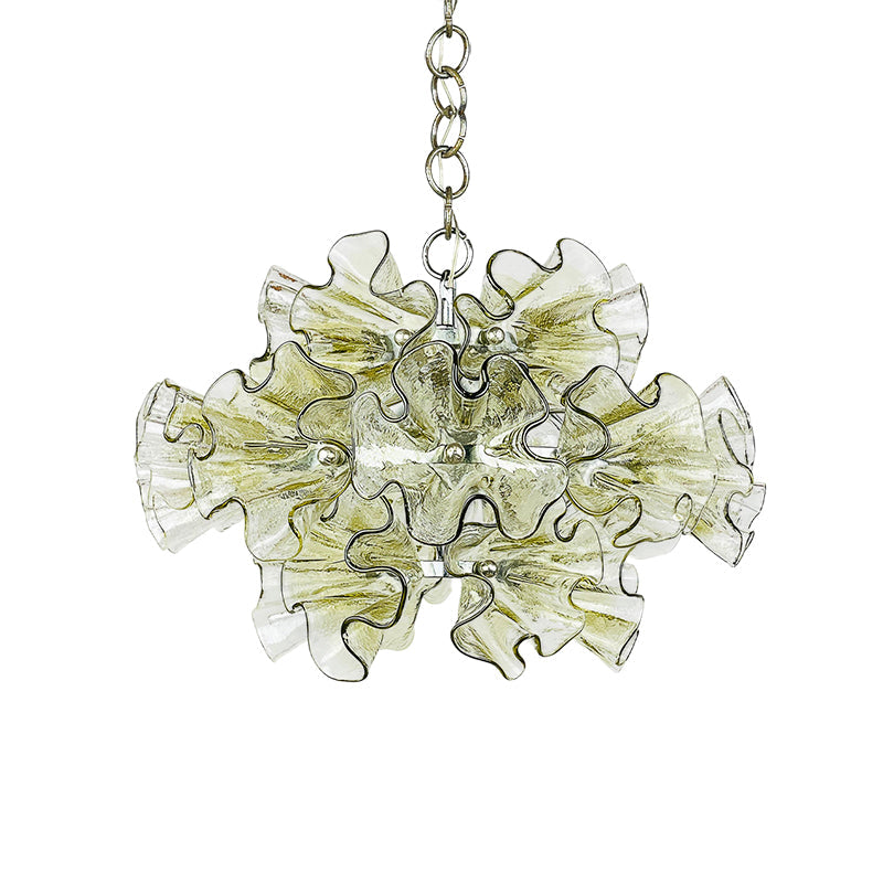 Ruffled Petal Glass Chandelier
