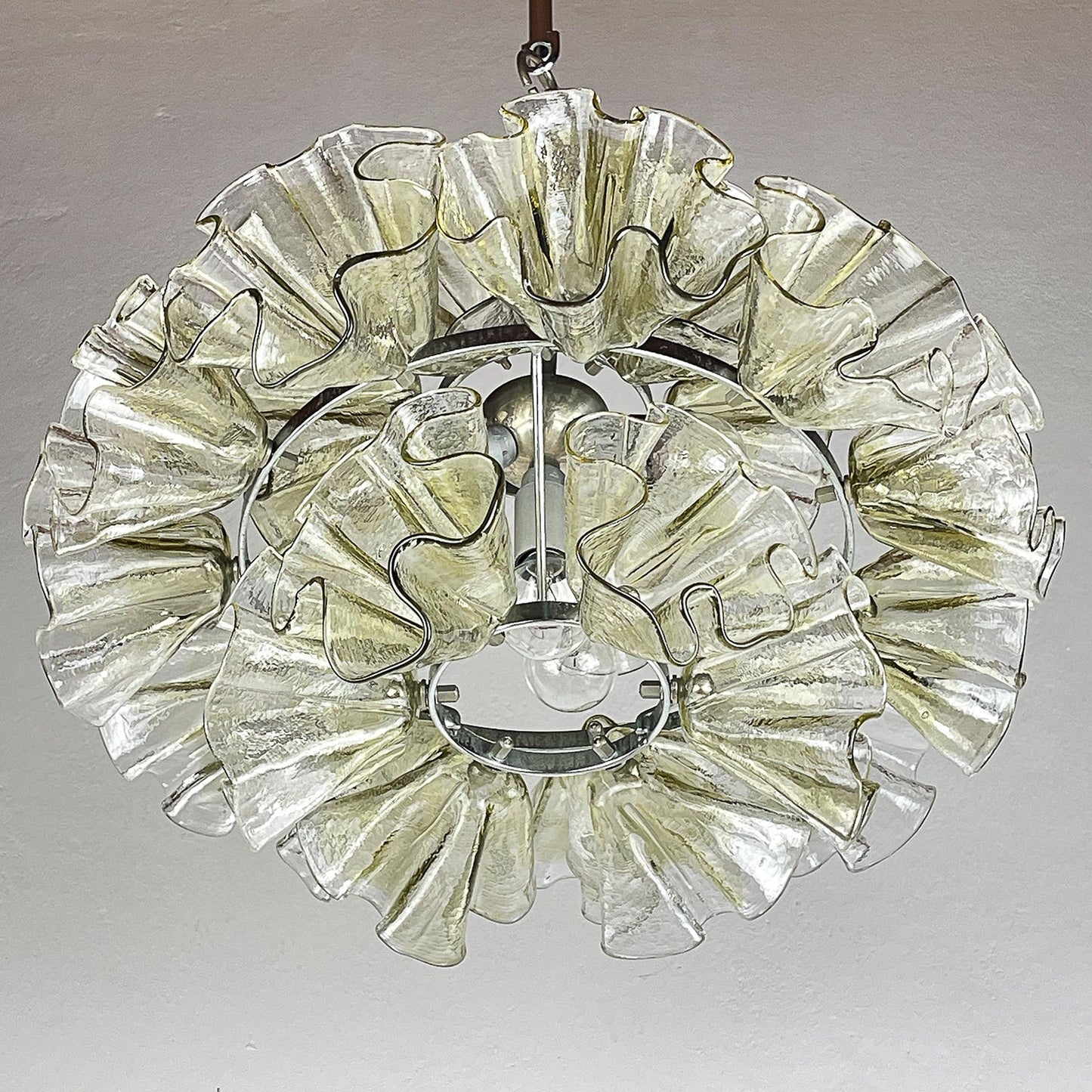 Ruffled Petal Glass Chandelier