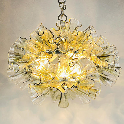 Ruffled Petal Glass Chandelier