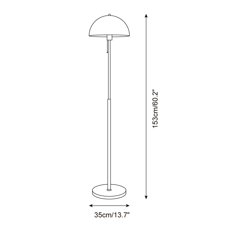 Rustina lamp full profile - 153cm walnut floor lamp - Casa Norex