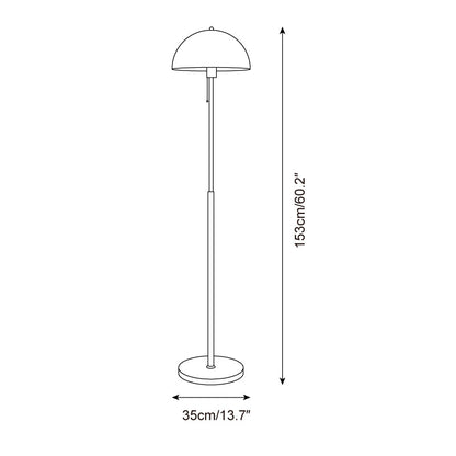 Rustina lamp full profile - 153cm walnut floor lamp - Casa Norex