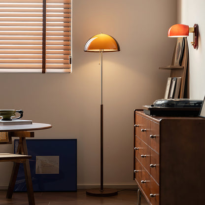 Amber acrylic dome detail - Rustina floor lamp by Casa Norex