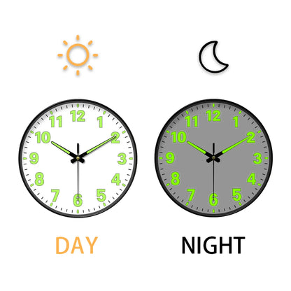 Glow-in-the-Dark Wall Clock quartz movement detail — Casa Norex