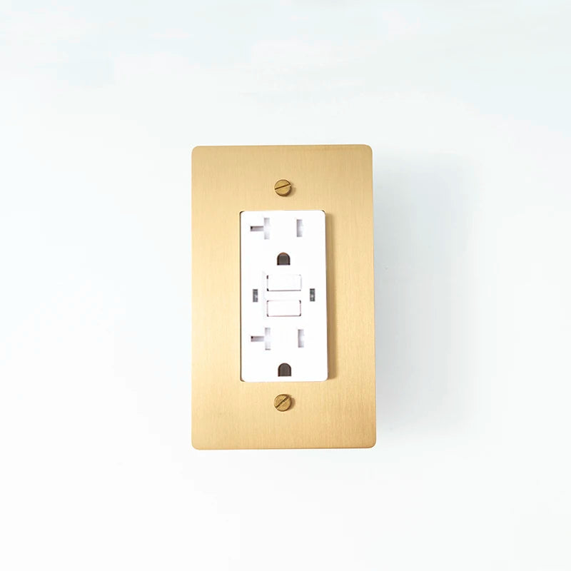 Gold White 20A wall outlet — GFCI protection — Casa Norex