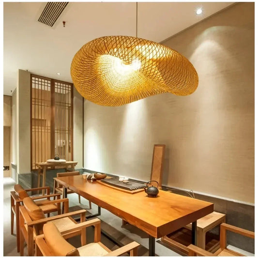 Palawan woven bamboo pendant light boho ceiling lamp — Casa Norex