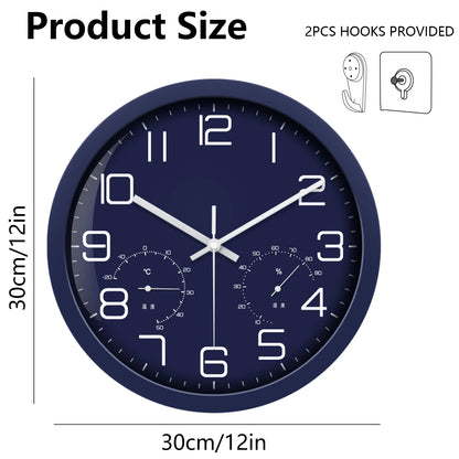 Temperature Humidity Wall Clock scale reference on a wall — Casa Norex