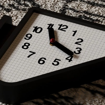 Triangular Corner Wall Clock mounted in a corner installation — Casa Norex