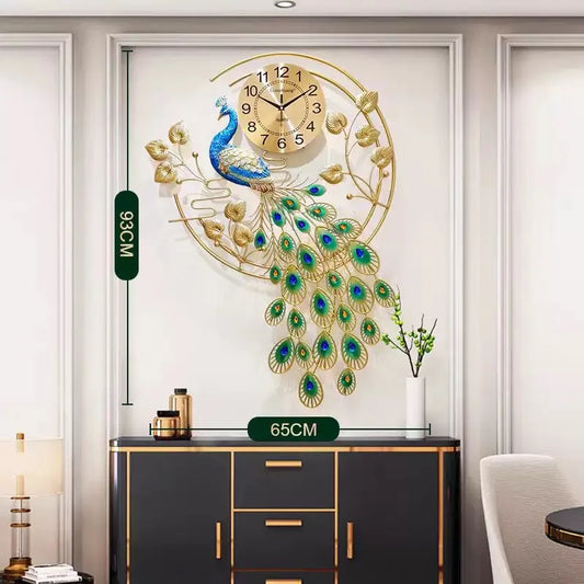 Peacock Motif Wall Clock