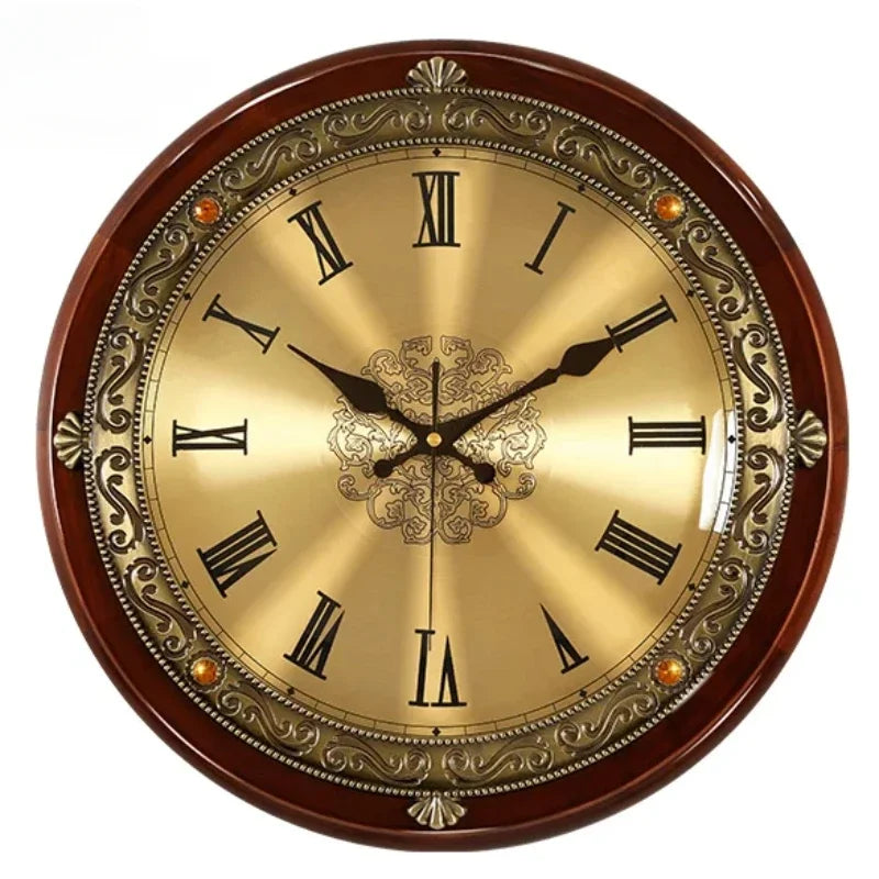 Vintage Gold Metal Wall Clock