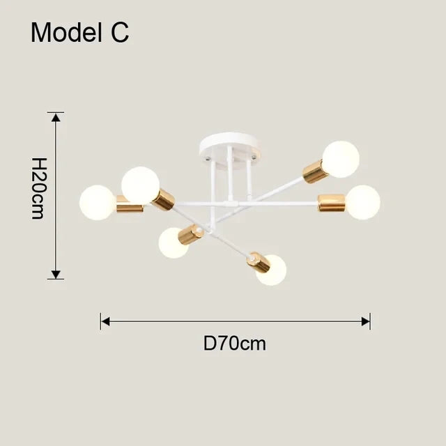 Nordic pendant light ten model shapes A to J — black and gold | Casa Norex